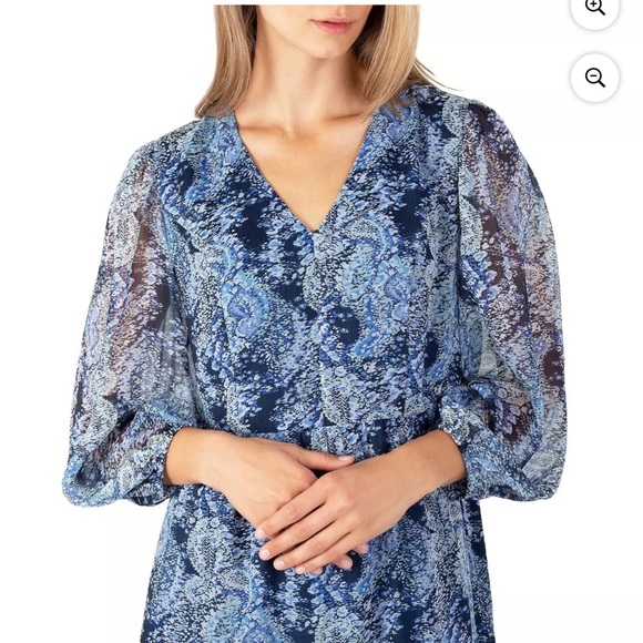 Joie Floral Layered Sheer Sleeve Flowy Dress in Parisian Paisley XL - Picture 2 of 15